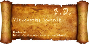 Vitkovszky Dominik névjegykártya